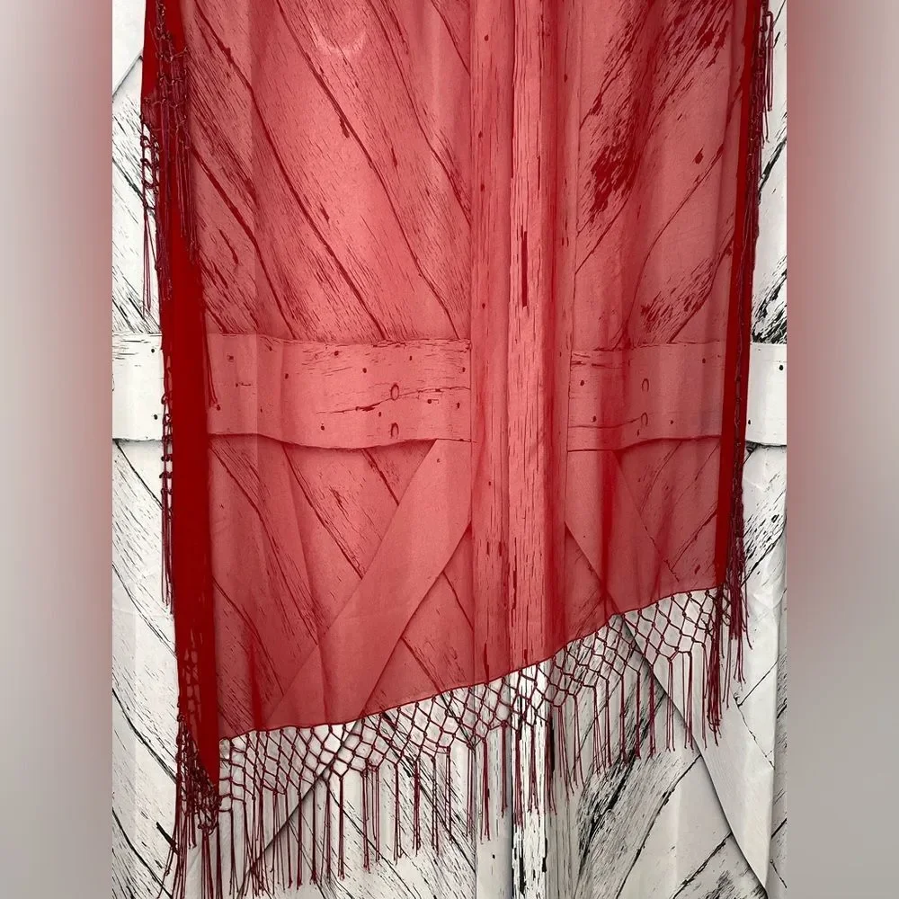 JONES NEW YORK LARGE SQUARE FRINGED SCARF/ WRAP 43” SQ